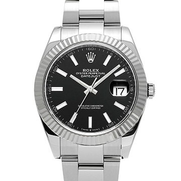 ロレックス デイトジャスト 41 126334 ブライトブラック メンズ 時計 【中古】【wristwatch】
