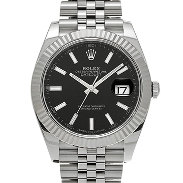 ロレックス デイトジャスト 41 126334 ブライトブラック メンズ 時計 【中古】【wristwatch】