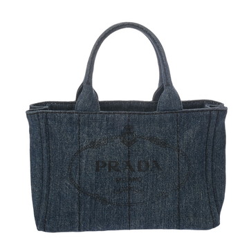 プラダ カナパトート 2WAY ブルー 1BG439 デニム レディース バッグ 【中古】【bag】