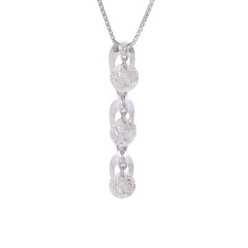 ノーブランド レーザーホール ダイヤ ネックレス シルバー Pt850プラチナ/Pt900プラチナ レディース ジュエリー 【中古】【jewelry】