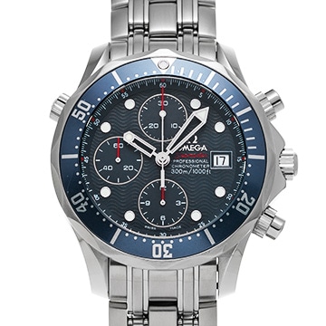 オメガ シーマスター ダイバー300 クロノグラフ 2225.80 ブルー メンズ 時計 【中古】【wristwatch】