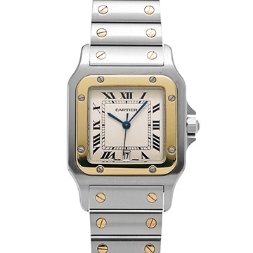 カルティエ サントス ガルベ LM W20011C4 アイボリー メンズ 時計 【中古】【wristwatch】