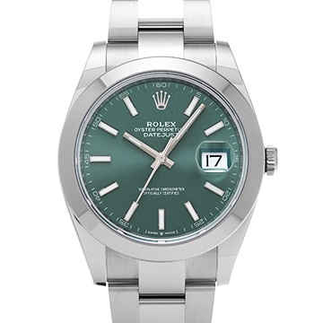 ロレックス デイトジャスト 41 126300 ミントグリーン メンズ 時計 【中古】【wristwatch】