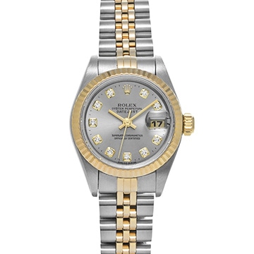 ロレックス デイトジャスト 69173G グレー/ダイヤモンド レディース 時計 【中古】【wristwatch】