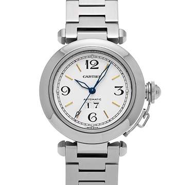 カルティエ パシャC ビッグデイト W31044M7 ホワイト ユニセックス 時計 【中古】【wristwatch】