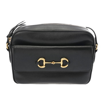 グッチ ホースビット1955 スモールショルダーバッグ ブラック 645454 レザー レディース バッグ 【中古】【bag】