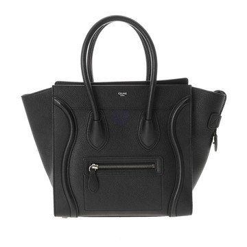 セリーヌ ラゲージ マイクロ ブラック 189793DRU.38NO ドラムドカーフ レディース バッグ 【中古】【bag】