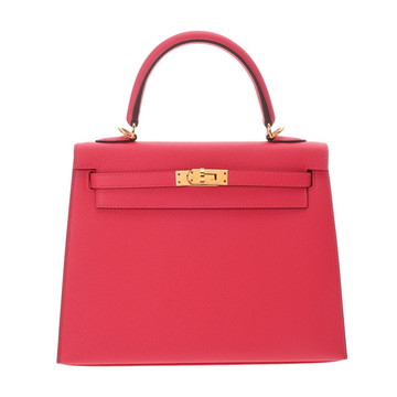 エルメス ケリー25 外縫い ローズエクストリーム ヴォーエプソン レディース バッグ 【中古】【bag】