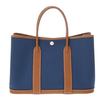 エルメス ガーデンパーティ TPM ブルーブライトン/ゴールド トワルミリタリー/ネゴンダ レディース バッグ 【未使用】【bag】