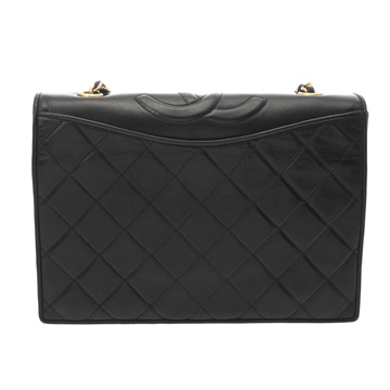 シャネル マトラッセ チェーンショルダー ブラック ラムスキン レディース バッグ 【中古】【bag】