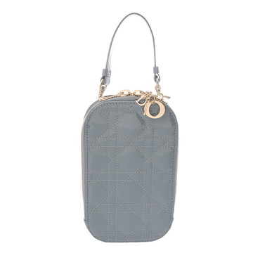 ディオール Lady Dior フォンホルダー カナージュ ブルー S08720VRB パテントカーフスキン レディース バッグ 【中古】【bag】