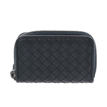 ボッテガ ヴェネタ イントレチャート  ネイビー レザー ユニセックス 財布 【中古】【purse】