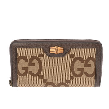 グッチ コンチネンタルウォレット ダイアナ キャメル/エボニー/ブラウン 658634 ジャンボGGキャンバス/レザー ユニセックス 財布 【中古】【purse】