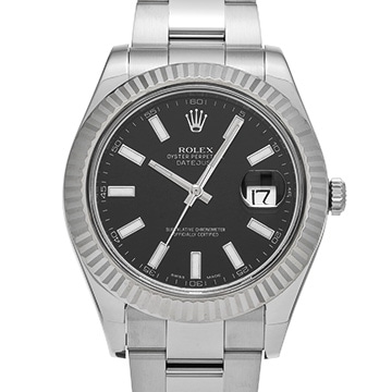 ロレックス デイトジャストII 116334 ブラック メンズ 時計 【中古】【wristwatch】