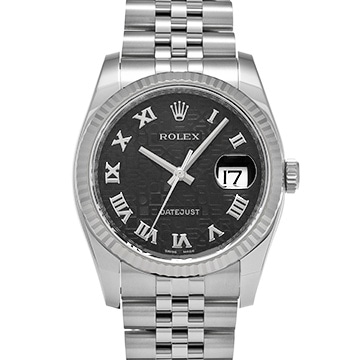 ロレックス デイトジャスト 116234 ブラックコンピュータ メンズ 時計 【中古】【wristwatch】