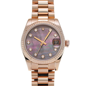 ロレックス デイトジャスト ボーイズ 178275NG ブラックシェル/ダイヤモンド レディース 時計 【中古】【wristwatch】