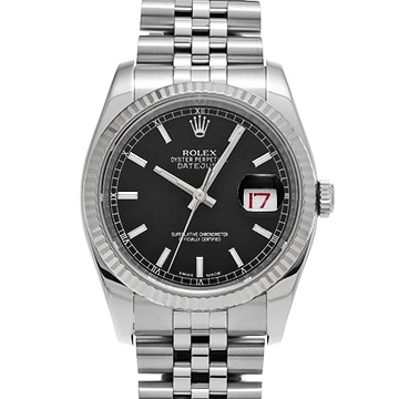 ロレックス デイトジャスト 116234 ブラック メンズ 時計 【中古】【wristwatch】