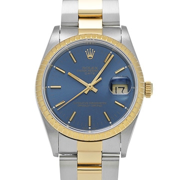 ロレックス オイスターパーペチュアル デイト 15223 ブルー メンズ 時計 【中古】【wristwatch】
