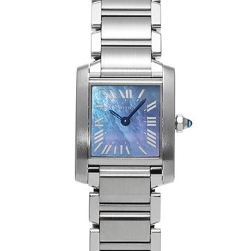 カルティエ タンクフランセーズ SM W51034Q3 ブルーシェル レディース 時計 【中古】【wristwatch】