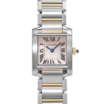 カルティエ タンク フランセーズ SM W51027Q4 ピンクシェル レディース 時計 【中古】【wristwatch】