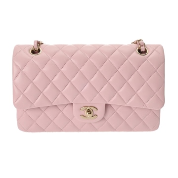 シャネル マトラッセ 11.12 クラシック ハンドバッグ  25cm ピンク A01112 ラムスキン レディース バッグ 【中古】【bag】