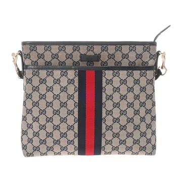グッチ ショルダーバッグ ベージュ/ネイビー 388926 GGキャンバス/レザー レディース バッグ 【中古】【bag】