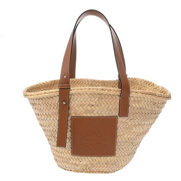 ロエベ バスケットバッグ ナチュラル/タン 327.02.S92 パームリーフ/カーフ レディース バッグ 【中古】【bag】