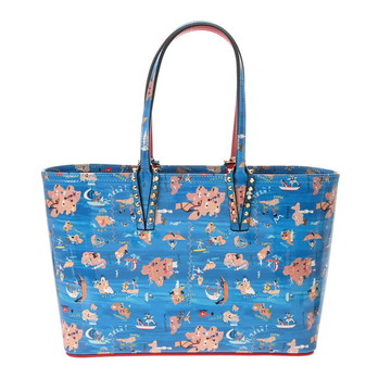 クリスチャンルブタン カバタスモール ブルー 3225062 パテントレザー/スタッズ ユニセックス バッグ 【中古】【bag】