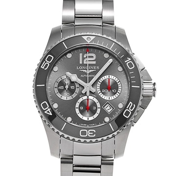 ロンジン ハイドロコンクエスト クロノグラフ L3.883.4.76.6 グレー メンズ 時計 【中古】【wristwatch】