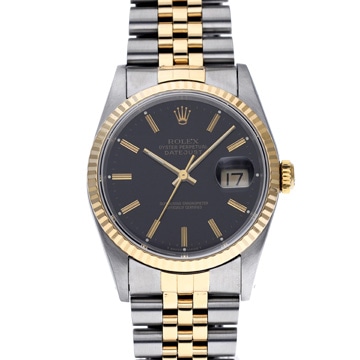 ロレックス デイトジャスト 16233 ブラック メンズ 時計 【中古】【wristwatch】
