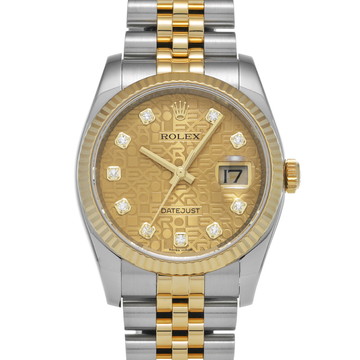 ロレックス デイトジャスト 116233G シャンパンコンピュータ/ダイヤモンド メンズ 時計 【中古】【wristwatch】