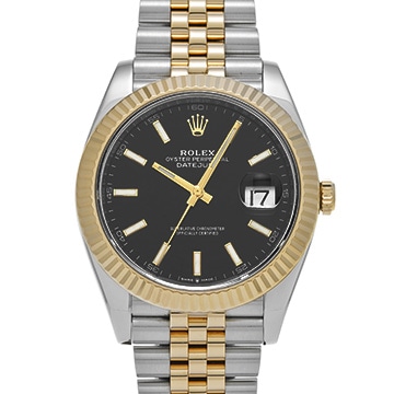 ロレックス デイトジャスト 41 126333 ブライトブラック メンズ 時計 【中古】【wristwatch】