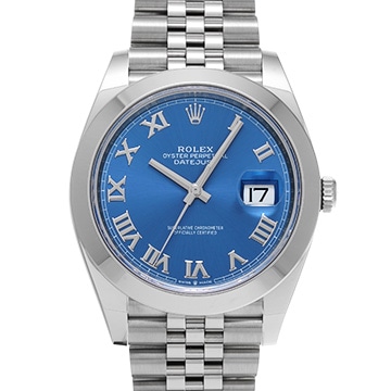 ロレックス デイトジャスト 41 126300 アズーロブルー メンズ 時計 【中古】【wristwatch】