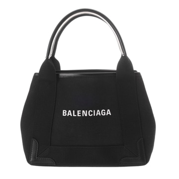 バレンシアガ ネイビーカバス XS ブラック 390346 キャンバス/レザー レディース バッグ 【中古】【bag】