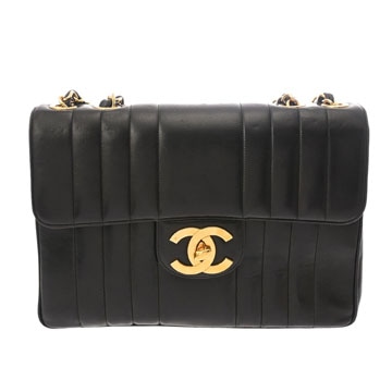シャネル マドモアゼル チェーンショルダー 30 ブラック ラムスキン レディース バッグ 【中古】【bag】