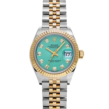 ロレックス レディ デイトジャスト 28 279173G ミントグリーンタペストリー/ダイヤモンド レディース 時計 【中古】【wristwatch】