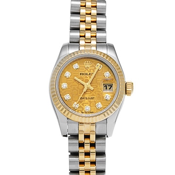 ロレックス デイトジャスト 179173G シャンパンコンピュータ/ダイヤモンド レディース 時計 【中古】【wristwatch】