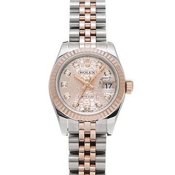 ロレックス デイトジャスト 179171G ピンクコンピュータ/ダイヤモンド レディース 時計 【中古】【wristwatch】