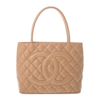 シャネル マトラッセ 復刻トート ベージュ A01804 キャビアスキン レディース バッグ 【中古】【bag】