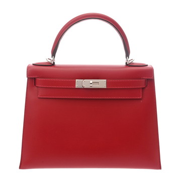 エルメス ケリー 28 外縫い 2WAY ルージュヴィフ ボックスカーフ レディース バッグ 【中古】【bag】