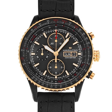 ハミルトン カーキ アビエーション コンバーター オートクロノ H76736730 ブラック メンズ 時計 【中古】【wristwatch】