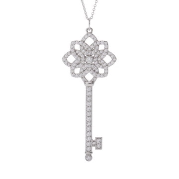 ティファニー ウォーブンキー ネックレス ラージ シルバー Pt950プラチナ レディース ジュエリー 【中古】【jewelry】