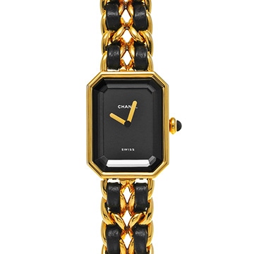 シャネル プルミエール M H0001 ブラック レディース 時計 【中古】【wristwatch】