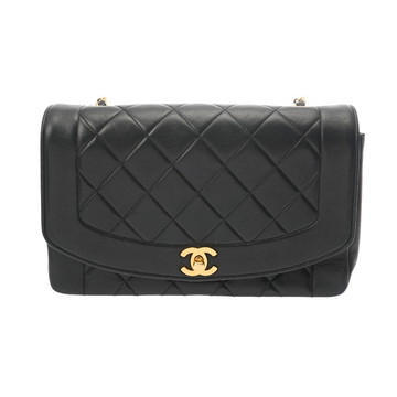 シャネル チェーンショルダー 25cm ダイアナ ブラック A01165 ラムスキン レディース バッグ 【中古】【bag】