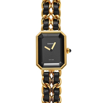 シャネル プルミエール L H0001 ブラック レディース 時計 【中古】【wristwatch】