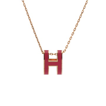 エルメス ポップHネックレス ピンク/ゴールド金具 エナメル レディース ジュエリー 【中古】【jewelry】