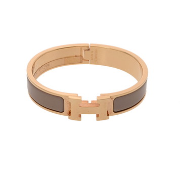 エルメス クリックH グレージュ/ゴールド金具 エナメル ユニセックス ジュエリー 【中古】【jewelry】