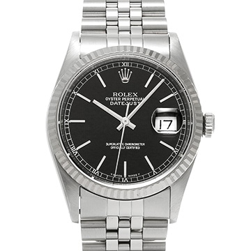 ロレックス デイトジャスト 16234 ブラック メンズ 時計 【中古】【wristwatch】