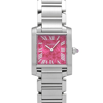 カルティエ タンク フランセーズ SM W51030Q3 ラズベリー レディース 時計 【中古】【wristwatch】