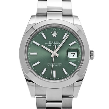 ロレックス デイトジャスト 41 126300 ミントグリーン メンズ 時計 【中古】【wristwatch】